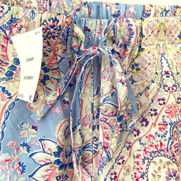 Lauren Ralph Lauren NWTs Blue Pink Capri Cotton Pajama Set Petite Large PL - Picture 10 of 10